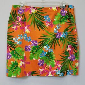 Ralph Lauren Black Label Skirt Womens sz 8 Orchid Floral Tropical Print Mini